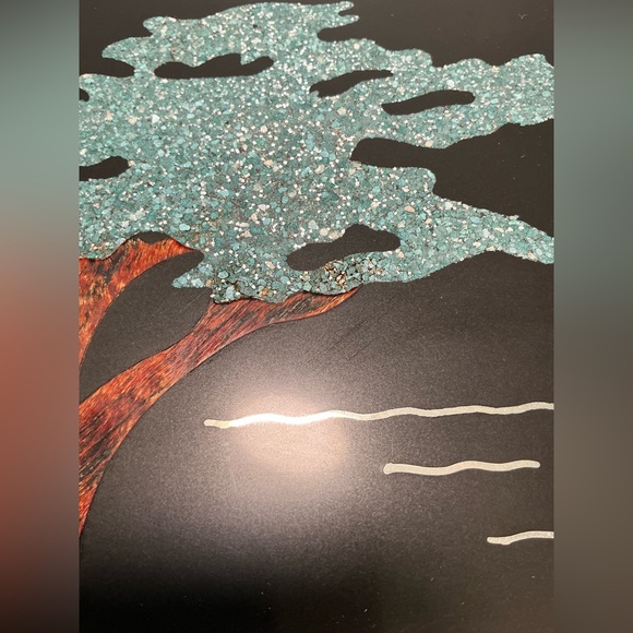 Couroc of Monterey Inlaid Wood Tray  Monterey Cypress  VTG MCM  Signed by Artist - Picture 9 of 13